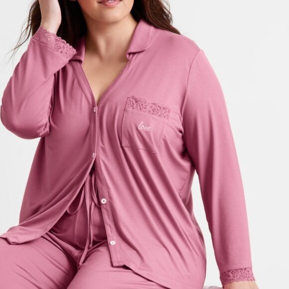 NWT State of Day Women's Collared Knit Pajama TOP, S - Picture 1 of 2